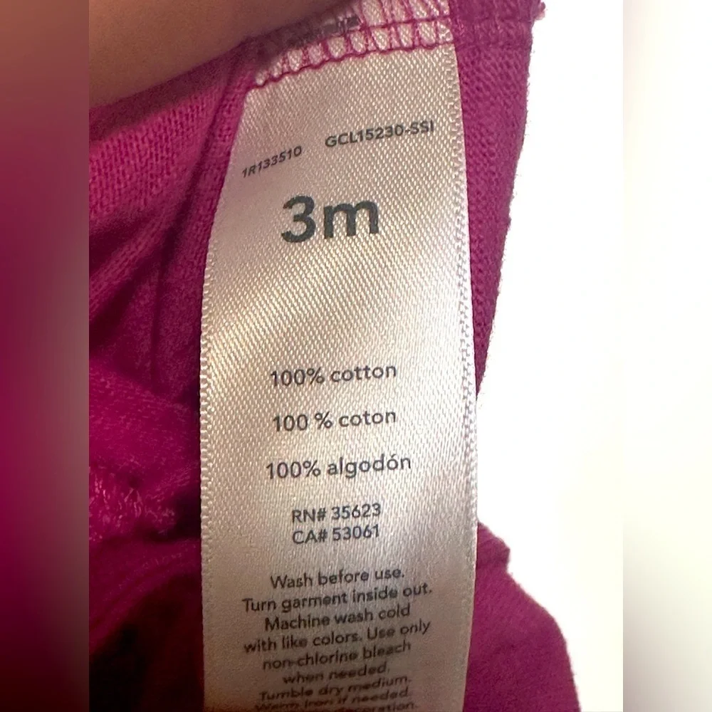 Carter's Pink Baby Romper with Eyelet Detail on top size 3 months